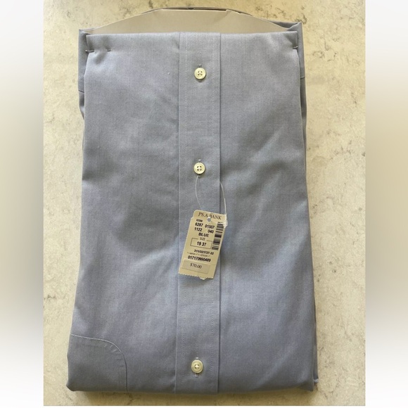 Jos A Banks Mens Dress Blue Traveler Pinpoint NWT XXL 19-37 - Picture 3 of 3
